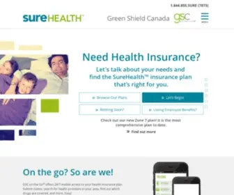 Surehealth.ca(SureHealth Health & Dental Insurance Plans for Canadians) Screenshot