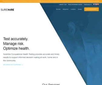 Surehire.ca(Occupational Health Testing) Screenshot
