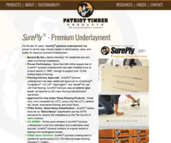 Sureply.com(Patriot Timber’s SurePly Premium Plywood Underlayment) Screenshot