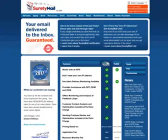 Suretymail.com(SuretyMail Email Reputation Certification) Screenshot