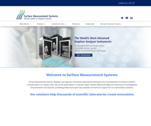 Surfacemeasurementsystems.com(Surface Measurement Systems) Screenshot