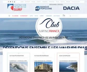 Surfingfrance.com(Site officiel de la fédération française de surf) Screenshot
