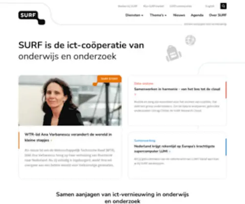 Surfnet.nl(SURF is de ict) Screenshot