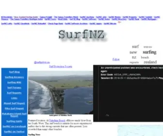 Surfnz.com(Surf NZ New Zealand Surfing Guide) Screenshot