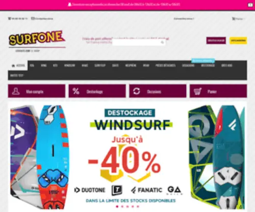 Surfone-Leucate.com(Le surfshop en ligne du magasin Surfone Leucate) Screenshot