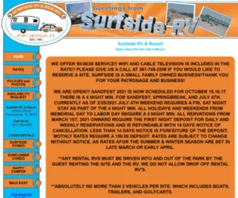 Surfsiderv.com(Surfside RV & Resort Steps away from the Gulf of Mexico) Screenshot