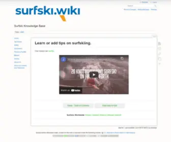 Surfski.wiki(Surfski Knowledge Base) Screenshot