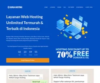 Surgahosting.com(Promo Hosting Unlimited Termurah dan Terbaik) Screenshot