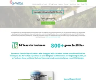 Surna.com(Indoor Cultivation HVAC Equipment and MEP Engineers) Screenshot