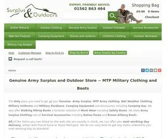 Surplusandoutdoors.com(Genuine Army Surplus And Outdoor Store) Screenshot