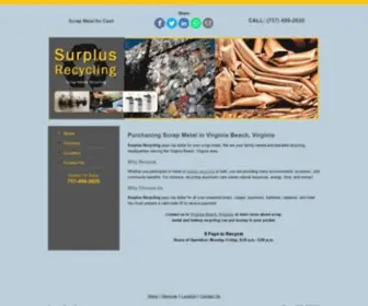 SurplusrecyclingVB.com(Metal Recycling Company l Virginia Beach) Screenshot