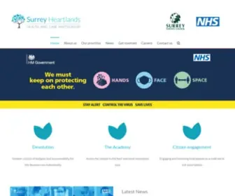 Surreyheartlands.uk(A partnership of local health and care organisations; we’re all working together) Screenshot