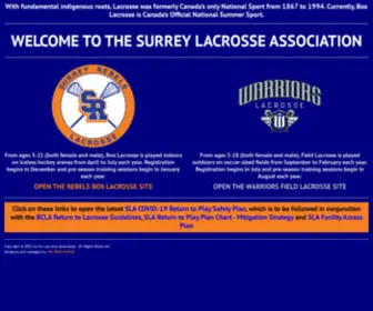 Surreylacrosse.com(Home of the Rebels and Warriors) Screenshot