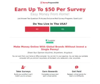 Surveyprogramsusa.com(Earn $50 Per Survey From Home. Registration) Screenshot