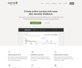 Survs.com(Survs is an online survey tool) Screenshot