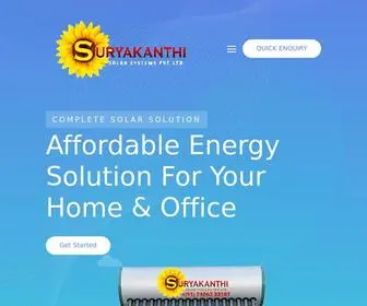 Suryakanthisolarsystems.com(Suryakanthi Solar Systems Pvt Ltd) Screenshot