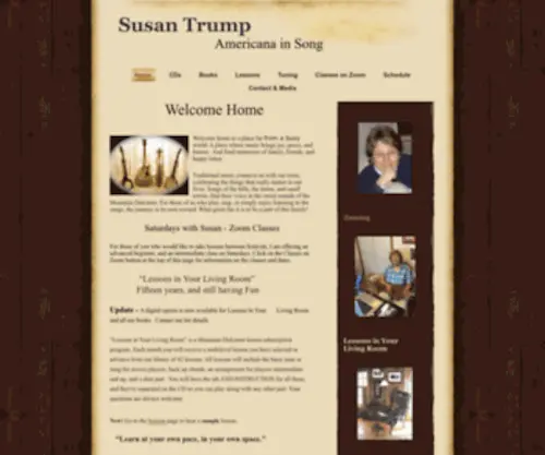 Susantrump.com(Susan Trump Mountain Dulcimer) Screenshot