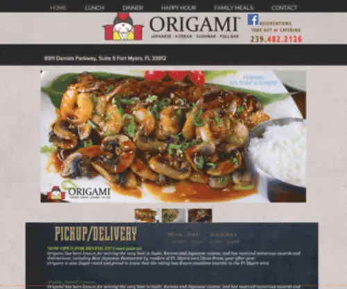 Sushiorigami.com(Sushi Fort Myers) Screenshot