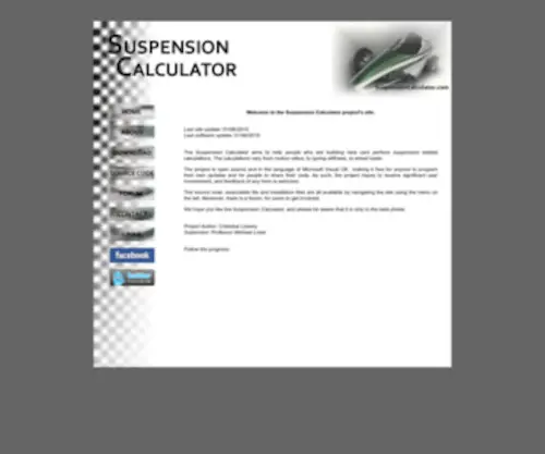 Suspensioncalculator.com(Suspension Calculator) Screenshot