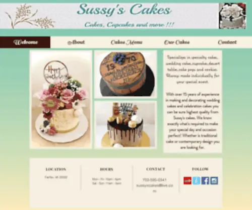 Sussyscakes.com(Cakes By Design) Screenshot