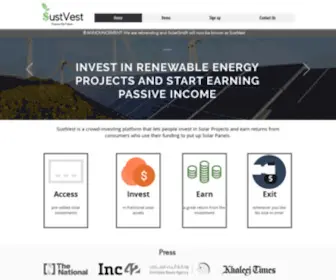 Sustvest.com(SustVest (Previously SolarGridX)) Screenshot