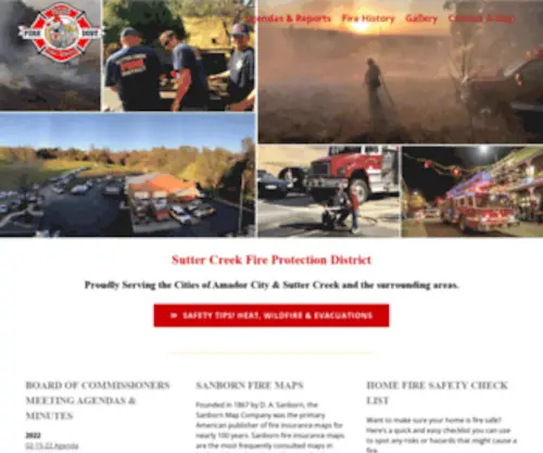 Suttercreekfire.org(Sutter Creek Fire Protection District) Screenshot