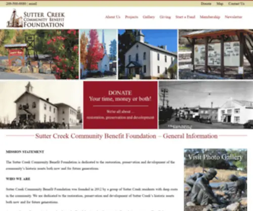Suttercreekfoundation.org(Sutter Creek Community Benefit Foundation) Screenshot