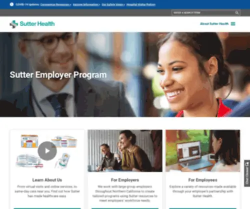 Sutteremployer.org(Sutter Health's Employer Program) Screenshot