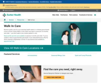 Sutterexpresscare.com(Walk-In Care at Sutter Health) Screenshot