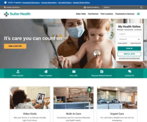 Sutterhealth.com(Sutter Health) Screenshot