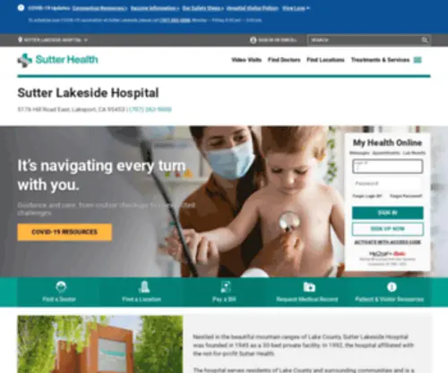 Sutterlakeside.org(Sutter Lakeside Hospital) Screenshot