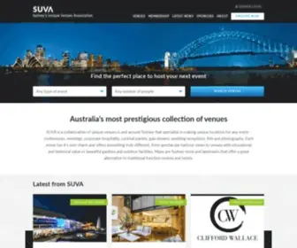 Suva.com.au(Sydney’s Unique Venues Association) Screenshot