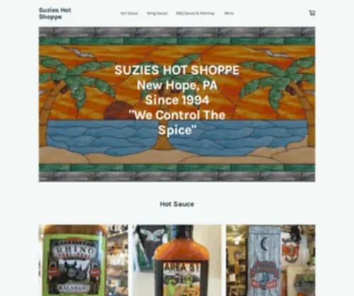 Suziehotsauce.com(Hot Sauces New Hope PA) Screenshot