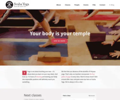 Svahayoga.com(Svaha Yoga) Screenshot