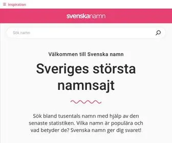 Svenskanamn.se(Svenska namn) Screenshot