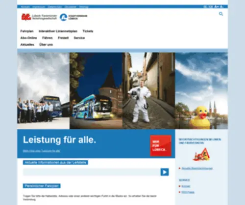 SVHL.de(Die Stadtverkehr Lübeck GmbH (SL) und die Lübeck) Screenshot