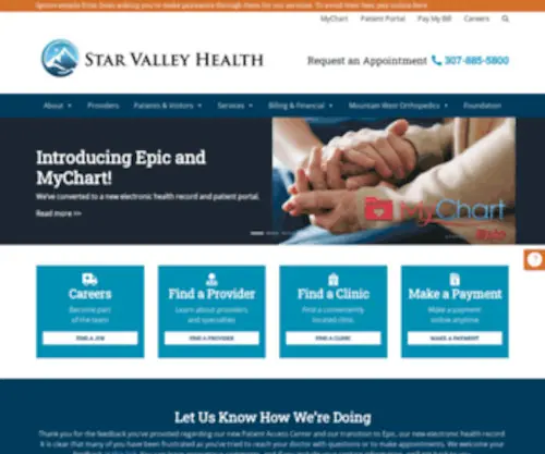 SVMCWY.org(Healthcare in Star Valley Wyoming) Screenshot