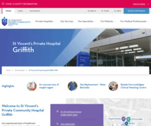 SVPCHG.org.au(St Vincents Private Community Hospital Griffith) Screenshot