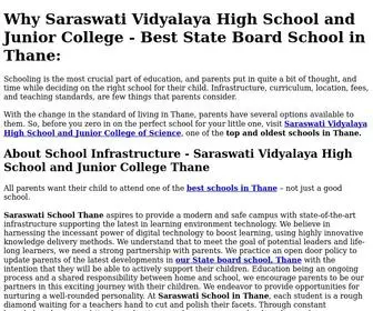 SVPtsaraswati.com(Saraswati Vidyalaya High School & Junior College) Screenshot