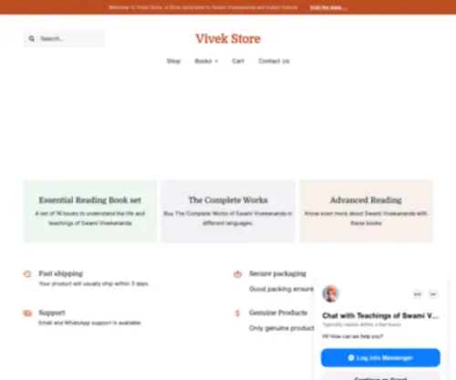 Swamivivekananda.net(Vivek Store) Screenshot