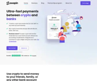 Swapin.com(Instant Transfers Between Crypto and Banks) Screenshot