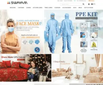 Swayamindia.com(Buy Bed Sheets) Screenshot