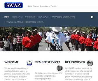 Swazzambia.org(Social Workers' Association of Zambia) Screenshot