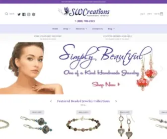 SWcreations.net(Beaded Jewelry & Handmade Lampwork Beads) Screenshot