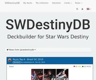 Swdestinydb.com(Star Wars Destiny Deckbuilder) Screenshot