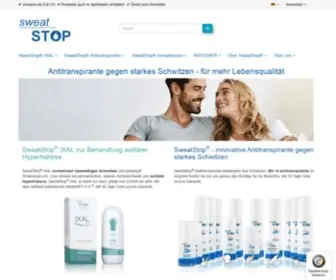 Sweat-Stop.de(Antitranspirante gegen Schwitzen. Großes Antitranspirante Sortiment) Screenshot