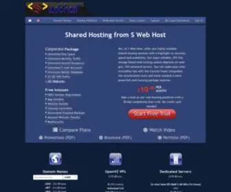 Swebhost.com(Shared Hosting from S Web Host) Screenshot