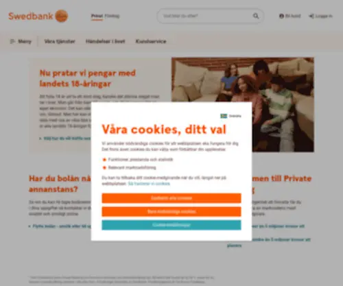 Swedbank.se(Bank med banktjänster och försäkring) Screenshot