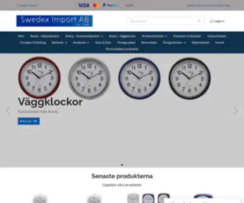Swedeximport.se(Butik med väggklockor) Screenshot