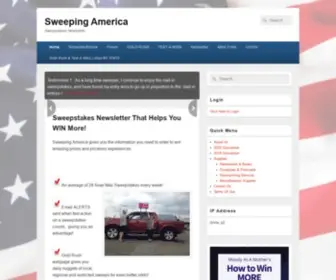 Sweepingamerica.com(Sweepstakes Newsletter) Screenshot